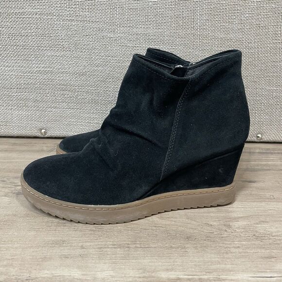 SOFFT AQUA 9M Boots SIRI Wedge Bootie Sneaker Ruching Suede Zip Waterproof - Picture 3 of 9